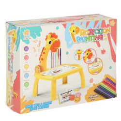 Tablă de desen cu proiector girafă galben