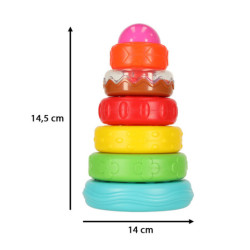 Turn piramidală puzzle educativ cu senzori culori Montessori