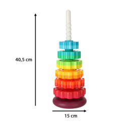 Turn piramidă curcubeu cu spirală pentru stivuire