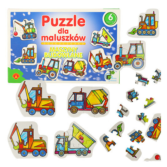 Puzzle ALEXANDER pentru bebeluși - mașini de construcții 2+