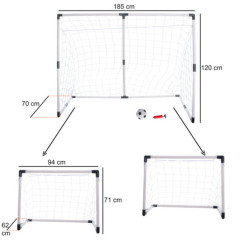 Poartă de fotbal pentru copii 2în1 185x120x70cm