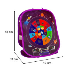 Joc darts reversibil cu velcro - săgeți, mingi, pungi 21 buc.