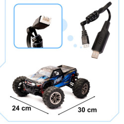 Mașină RC Q901 fără perii 1:16 2.4G 4CH 52km/h albastru