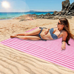 Saltea plaja Patura de picnic plaja 200x200cm roz