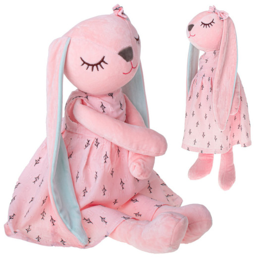 Iepure din pluș mascotă roz 52cm