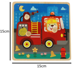 Puzzle din lemn pompieri