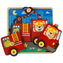 Puzzle din lemn pompieri