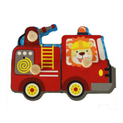 Puzzle din lemn pompieri