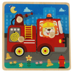 Puzzle din lemn pompieri