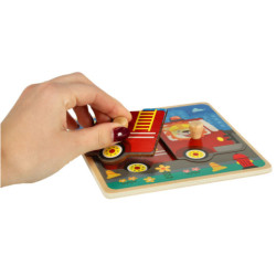 Puzzle din lemn pompieri