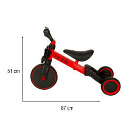 Triciclu Fix Mini triciclu de alergare 3în1 cu pedale roșu