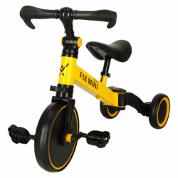 Tricicletă Fix Mini tricicletă de alergare 3în1 cu pedale galben