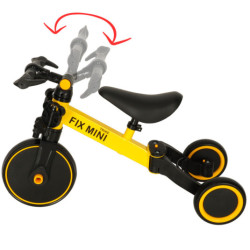 Tricicletă Fix Mini tricicletă de alergare 3în1 cu pedale galben