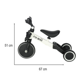 Tricicletă Fix Mini tricicletă de alergare 3în1 cu pedale alb