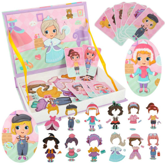 Puzzle magnetic cu păpușă îmbrăcată 51 piese