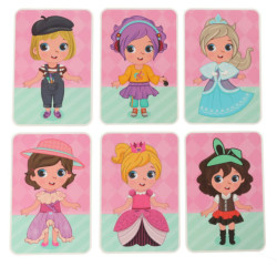 Puzzle magnetic cu păpușă îmbrăcată 51 piese