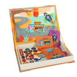 Puzzle magnetic cu mijloace de transport