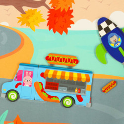 Puzzle magnetic cu mijloace de transport