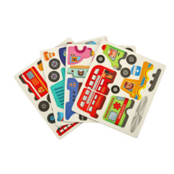 Puzzle magnetic cu mijloace de transport
