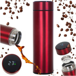 Cană termică inteligentă cu LED 500ml visiniu