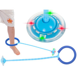 Hula hop picioare minge săritoare LED strălucitoare albastră