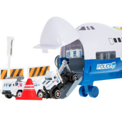 Avion Transporter + 6 masini politie lateral/frontal