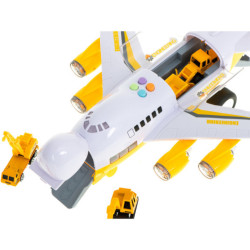 Avion de transport + 6 automobile vehicule de construcție laterale/frontale