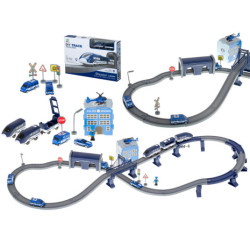 Masini de politie electrice cu tren 92 piese ~300cm