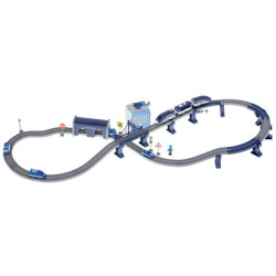 Masini de politie electrice cu tren 92 piese ~300cm