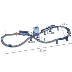 Masini de politie electrice cu tren 92 piese ~300cm