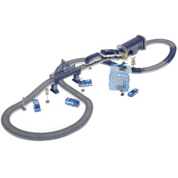 Masini de politie electrice cu tren 92 piese ~300cm