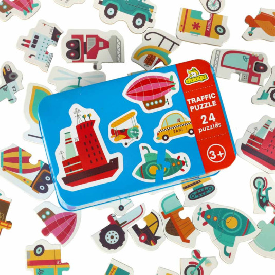 Puzzle în cutie de tablă 24 piese