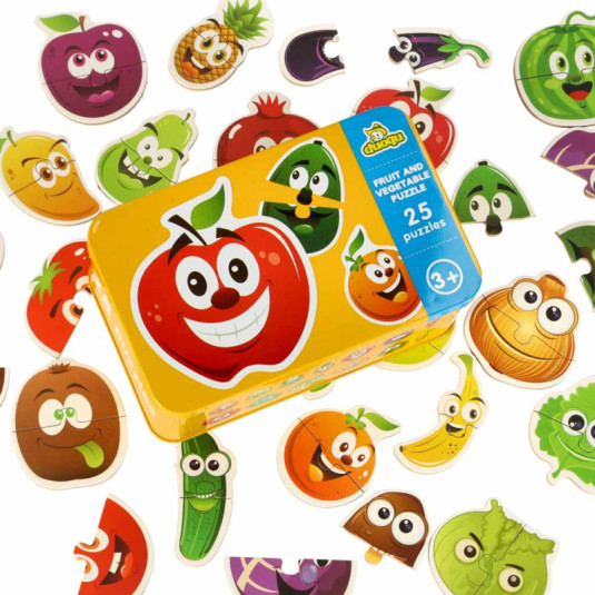 Puzzle din tablă cu fructe/legume 25 piese