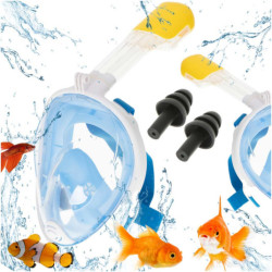 Mască pliabilă completă cu snorkel L/XL albastră