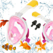 Masca de snorkeling intreaga pliabila S/M roz