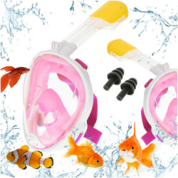 Masca de snorkeling intreaga pliabila S/M roz