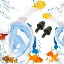 Mască de pliere completă cu snorkel S/M albastră