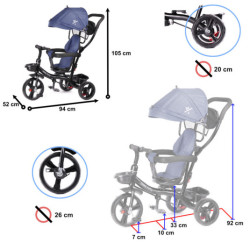 Tricicletă Fix Lite tricicletă albastru marin