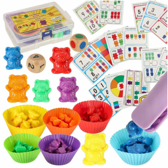 Ursuleți educativi pentru învățare numărare Montessori 44 el.
