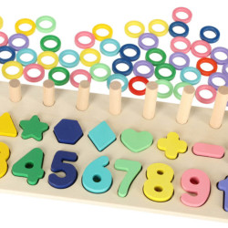 Sortatorul Montessori din lemn cu numere 3în1 13x36cm