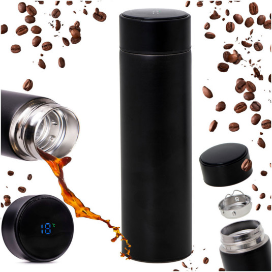 Termosfă cană smart LED 500ml negru