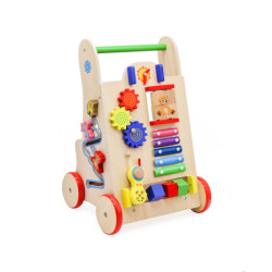 Cub educativ din lemn 6în1 pentru cărucior