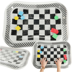 Saltea de apă gonflabilă contrast negru și alb în carouri 65 cm x 50 cm