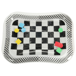 Saltea de apă gonflabilă contrast negru și alb în carouri 65 cm x 50 cm