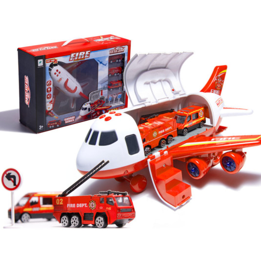 Avion de transport + 3 vehicule de pompieri