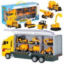 Camion transportor TIR launcher + mașini metalice excavatoare