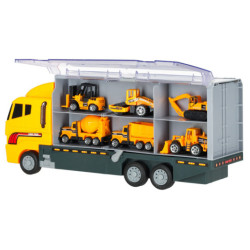 Camion transportor TIR launcher + mașini metalice excavatoare