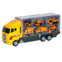 Camion transportor TIR launcher + mașini metalice excavatoare