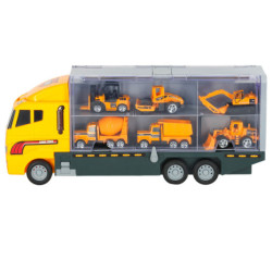 Camion transportor TIR launcher + mașini metalice excavatoare