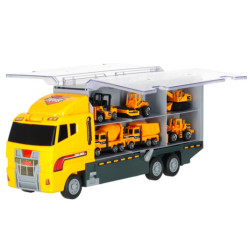 Camion transportor TIR launcher + mașini metalice excavatoare